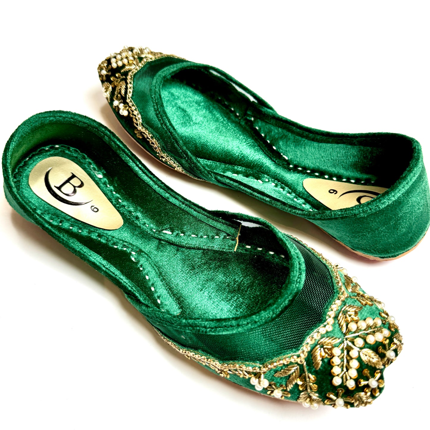 Bisma Handmade Khussa Mojri Indian Punjabi Jutti, Wedding Party Style Resham (B29)