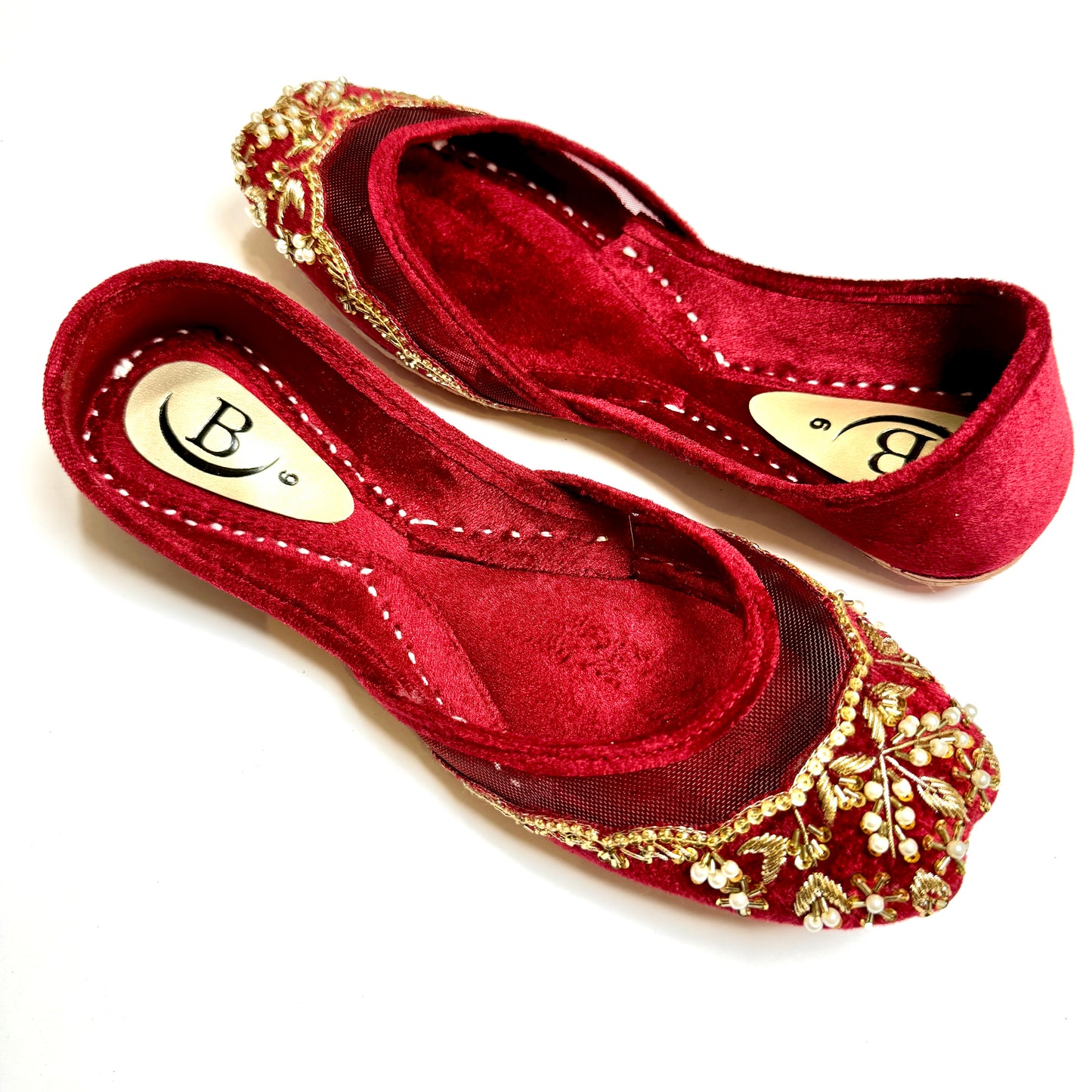 Bisma Handmade Khussa Mojri Indian Punjabi Jutti, Wedding Party Style Resham (B29)
