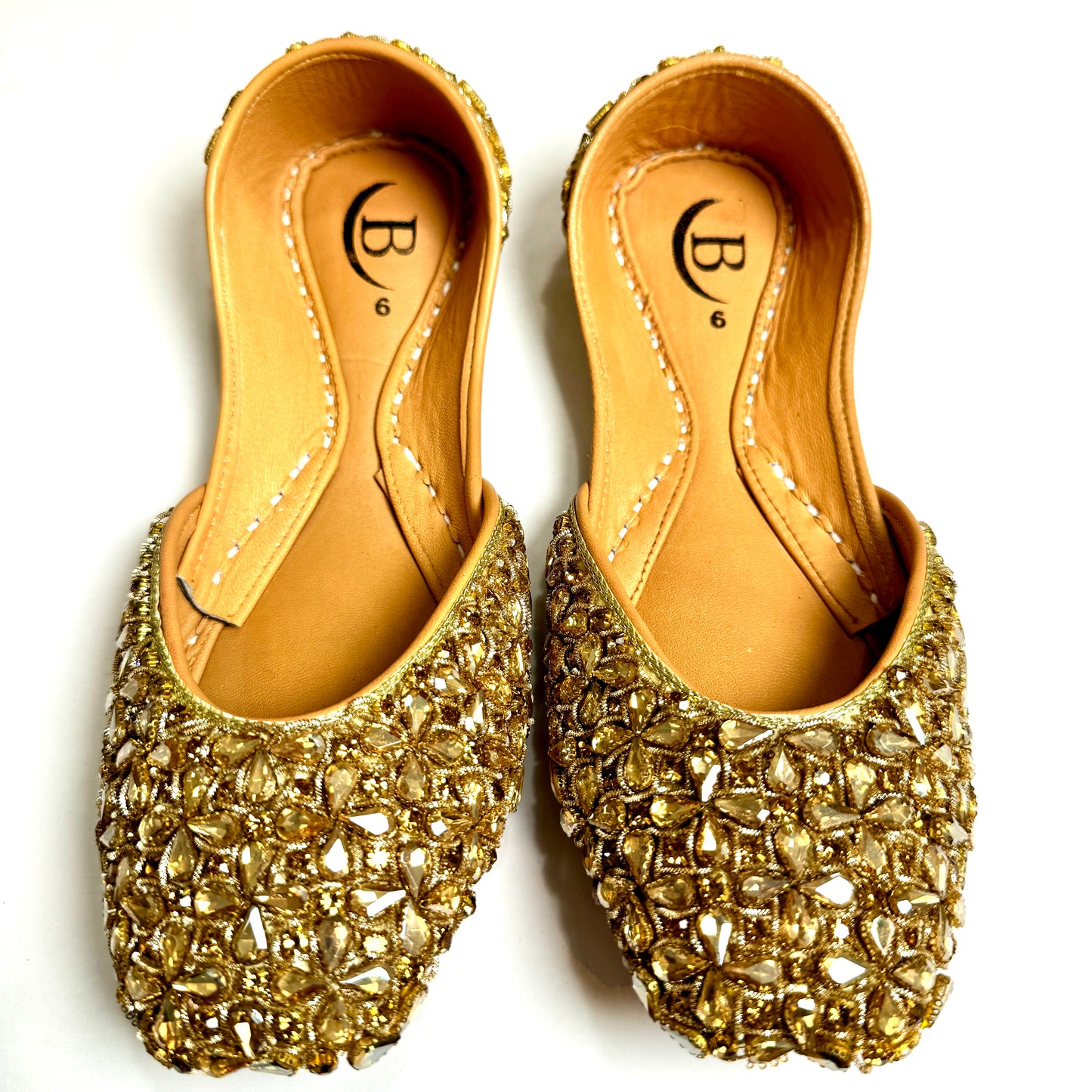 Bisma Handmade Khussa Mojri Indian Punjabi Jutti, Wedding Party Style Kohinoor(B30)