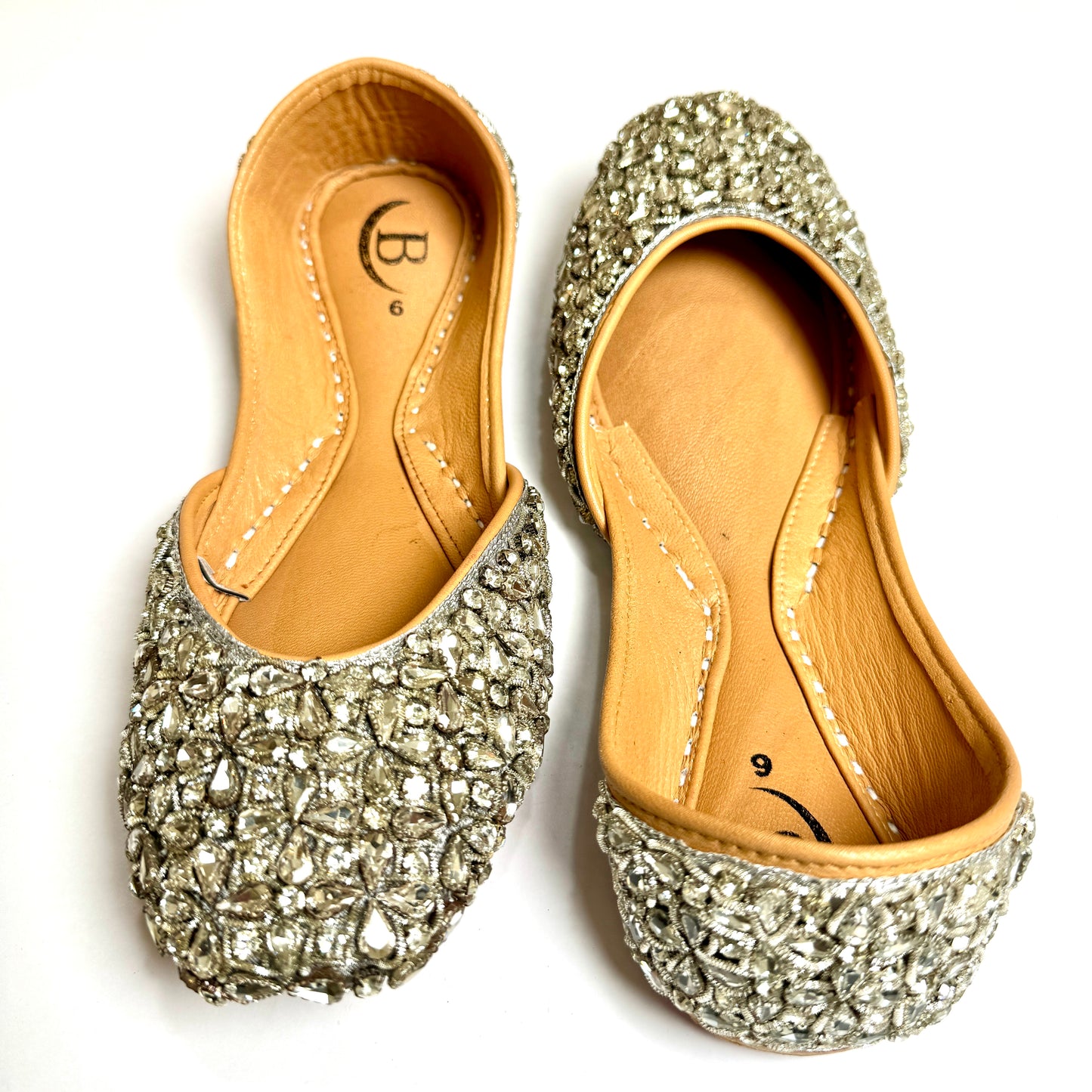 Bisma Handmade Khussa Mojri Indian Punjabi Jutti, Wedding Party Style Kohinoor(B30)
