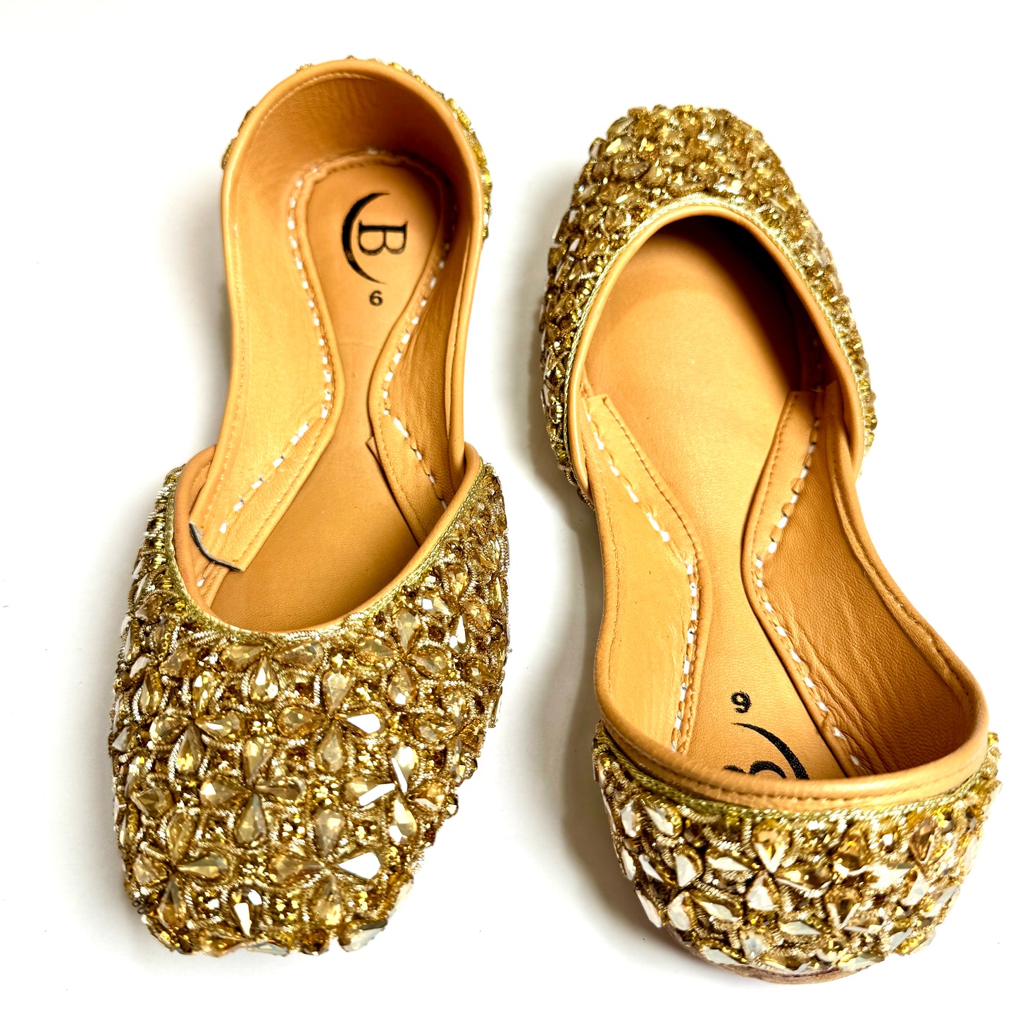 Bisma Handmade Khussa Mojri Indian Punjabi Jutti, Wedding Party Style Kohinoor(B30)