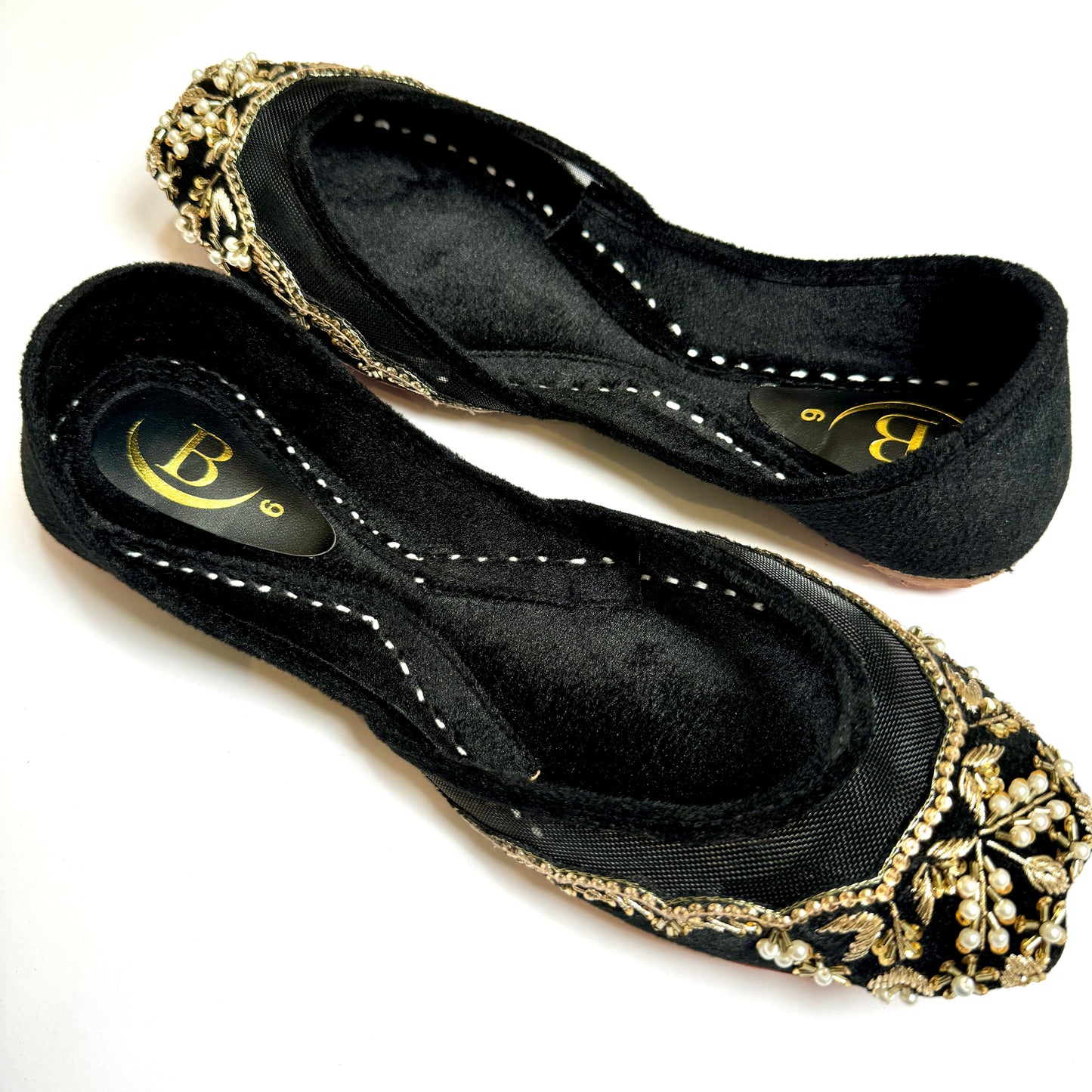 Bisma Handmade Khussa Mojri Indian Punjabi Jutti, Wedding Party Style Resham (B29)