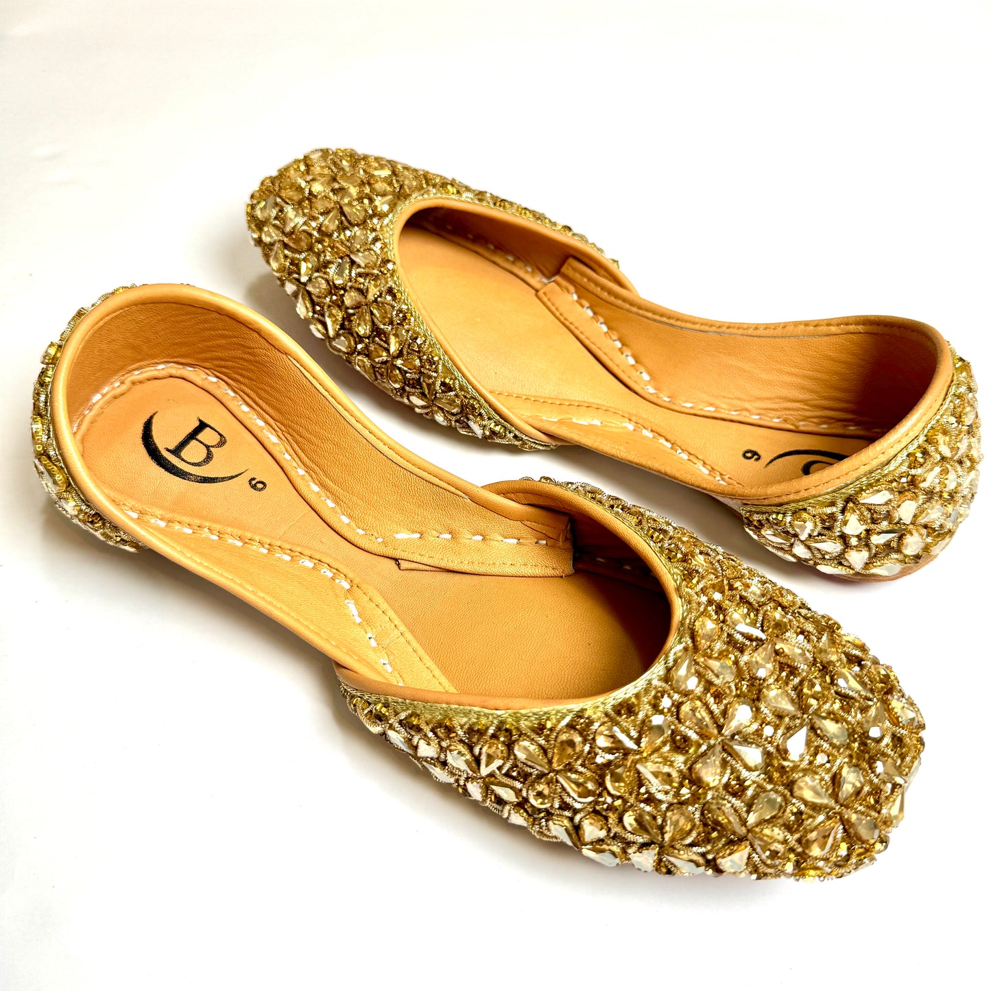 Bisma Handmade Khussa Mojri Indian Punjabi Jutti, Wedding Party Style Kohinoor(B30)