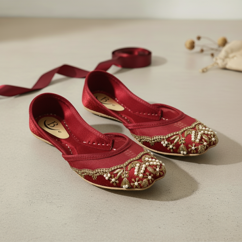 Bisma Handmade Wedding Khussa – Resham Embroidered Party Mojari (B29)
