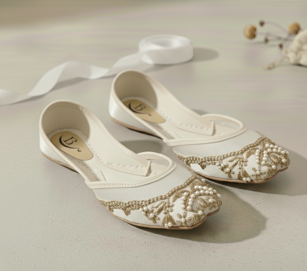 Bisma Handmade Wedding Khussa – Resham Embroidered Party Mojari (B29)