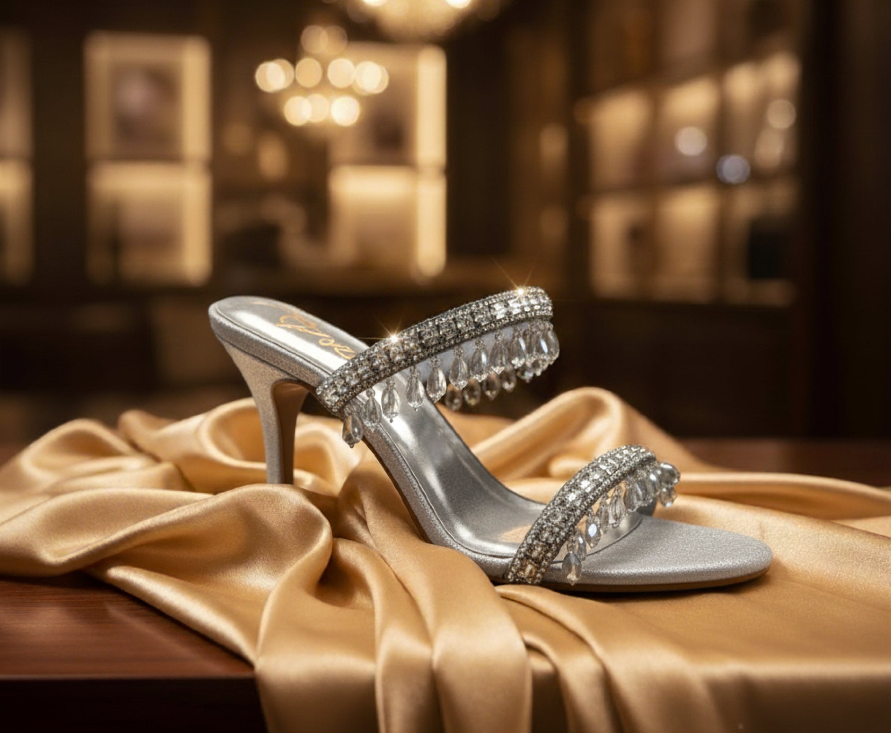 Bisma Masterpiece – Diamanté & Pearl Party Sandals✨ (B49)