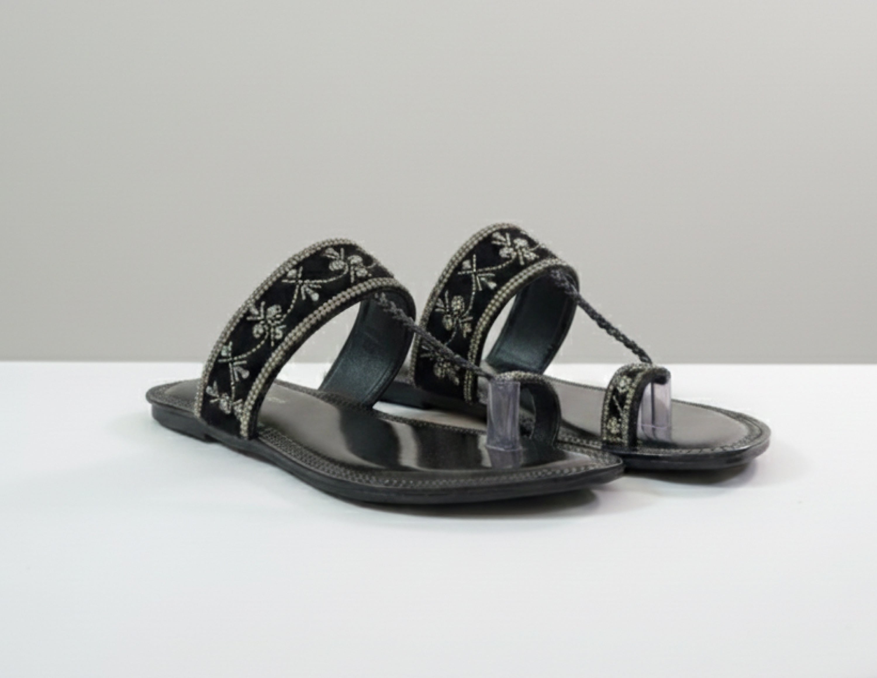 Bisma Embellished Toe - Ring Sandals of Pure Elegance and Sophistication (B74)