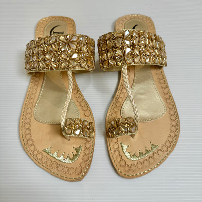 Bisma handmade embroidery toe post leather summer party wedding sandals Kohinoor Royale (B15)