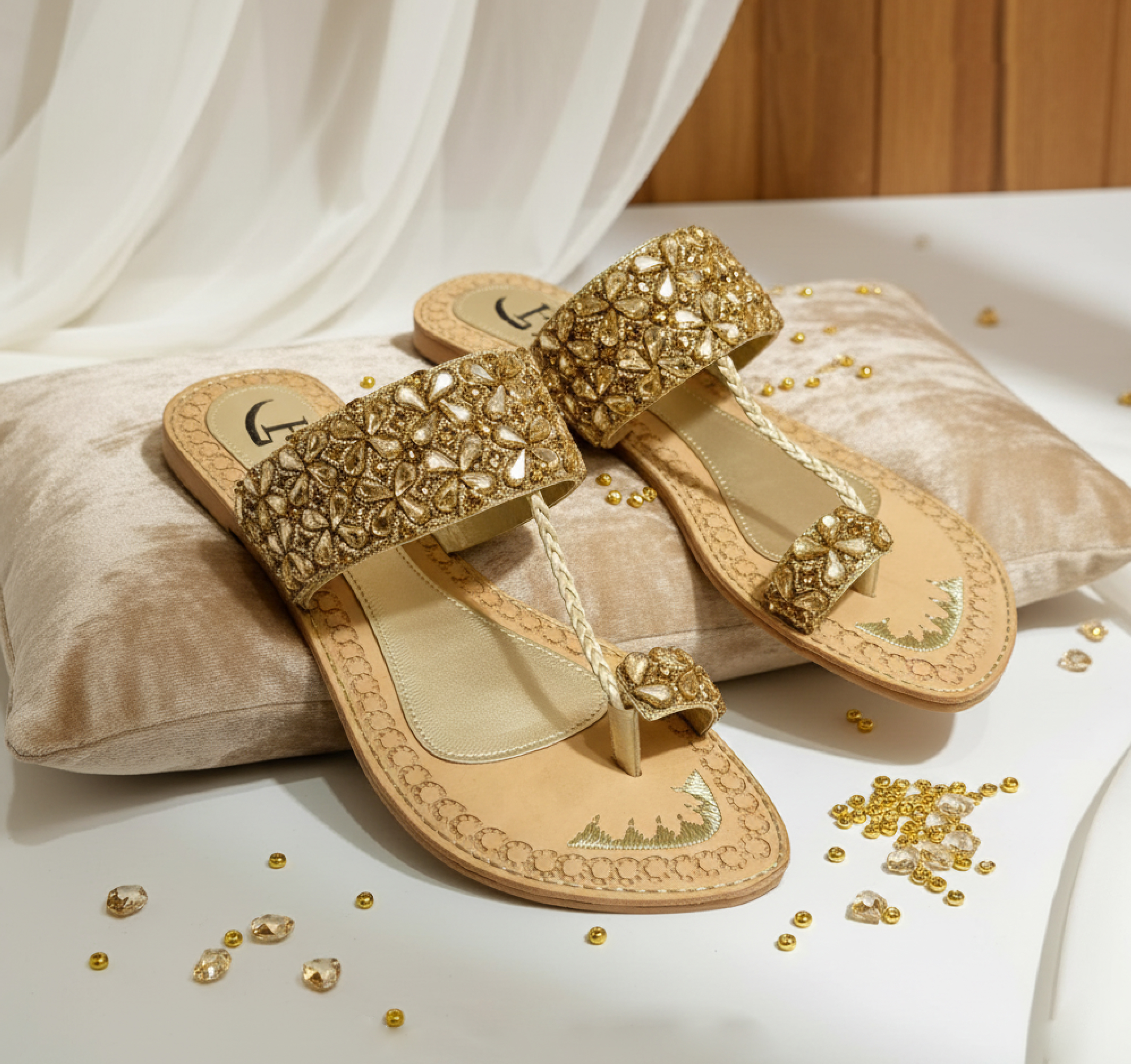 Bisma Handmade Leather Toe-Post Sandals – Kohinoor Royale Party & Wedding Collection(B15)