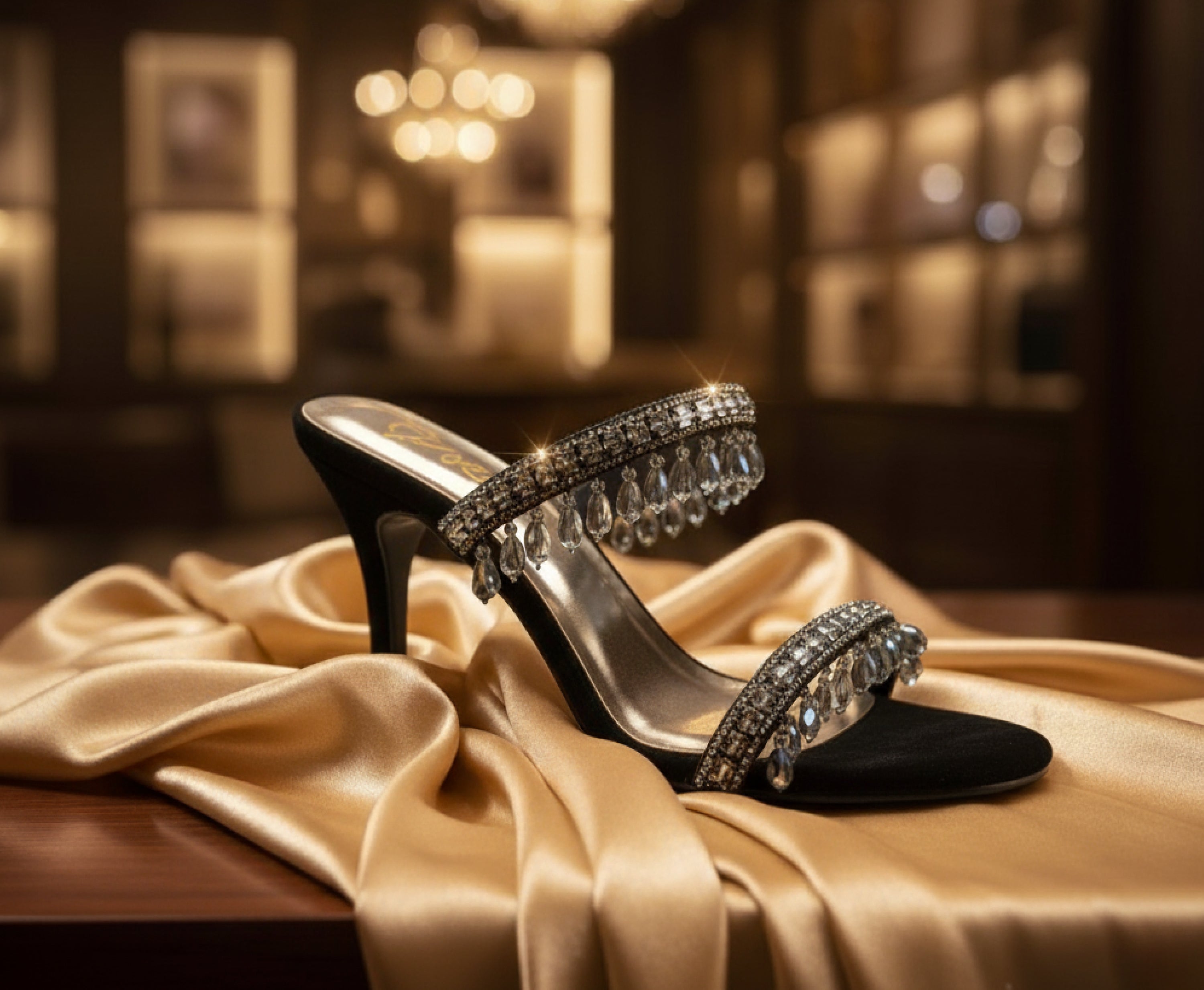 Bisma Masterpiece – Diamanté & Pearl Party Sandals✨ (B49)