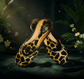 Bisma Luxury Khussa /Mojri Indian Punjabi Jutti, Wedding Party Style Stylish Elegant Foootwear Handmade Giraffe print (B32)