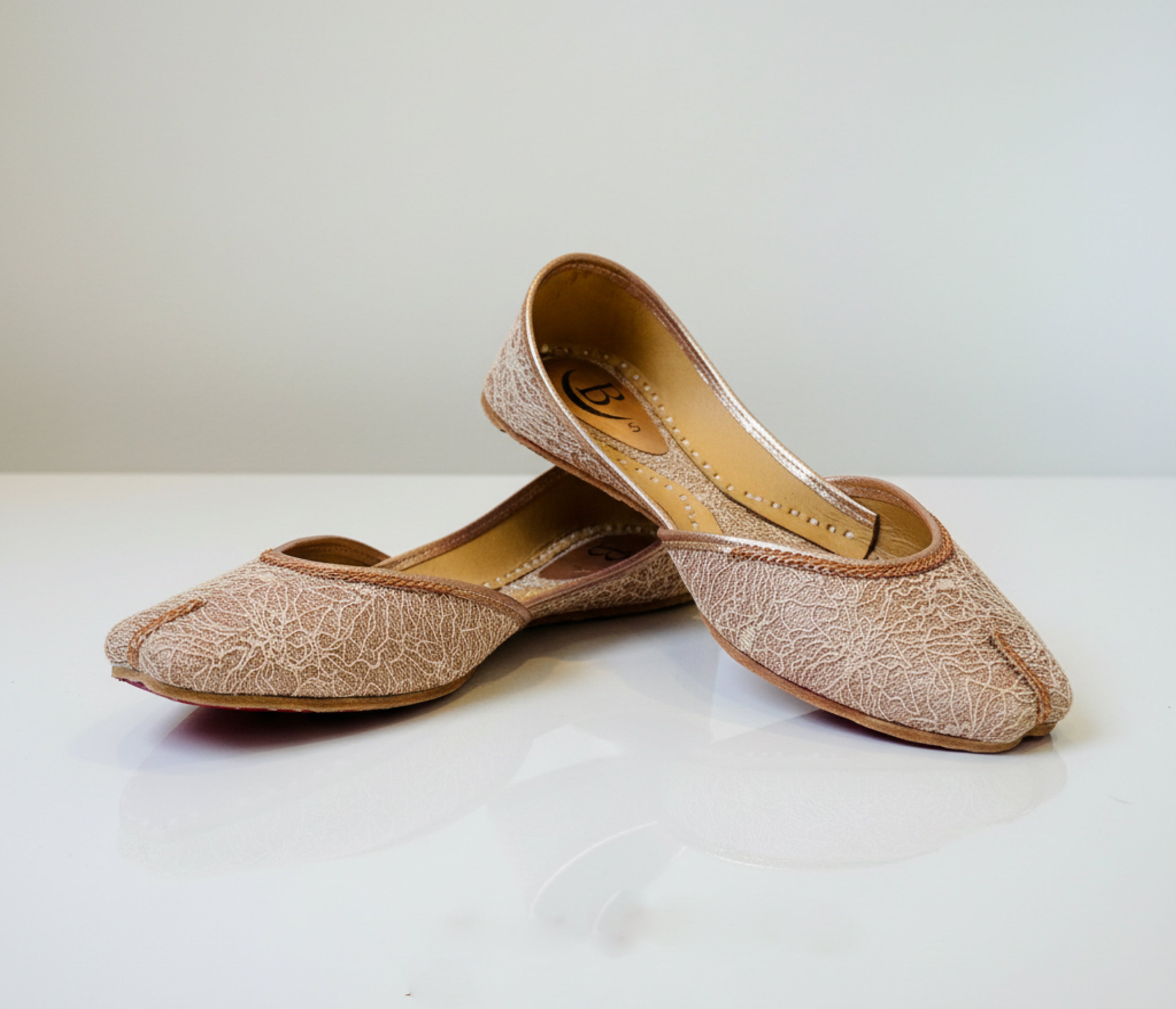 Bisma Handmade Khussa Mojri Indian Punjabi Jutti, Wedding Party Style Nazm (B9)