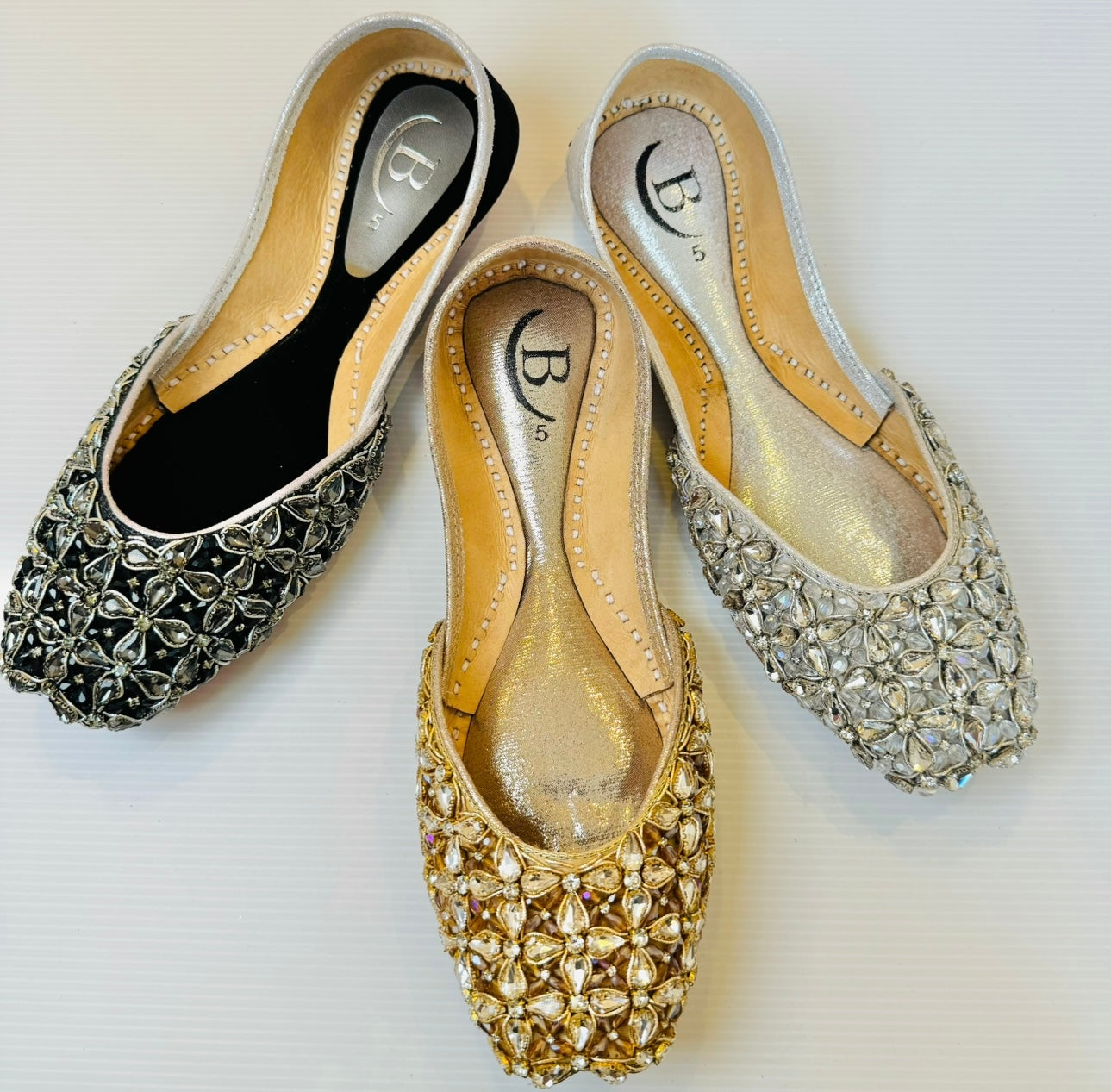 Bisma Handmade Khussa Mojri Indian Punjabi Jutti, Wedding Party Style Sheesha Mahal (B10)