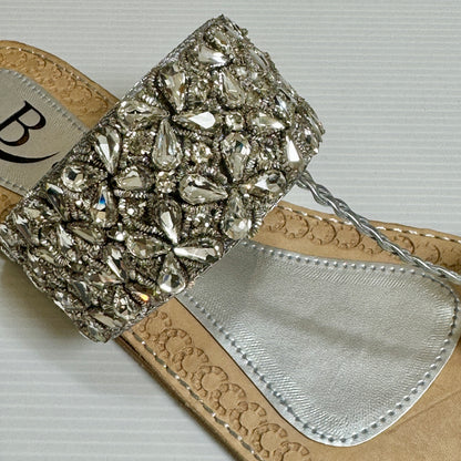 Bisma handmade embroidery toe post leather summer party wedding sandals Kohinoor Royale (B15)