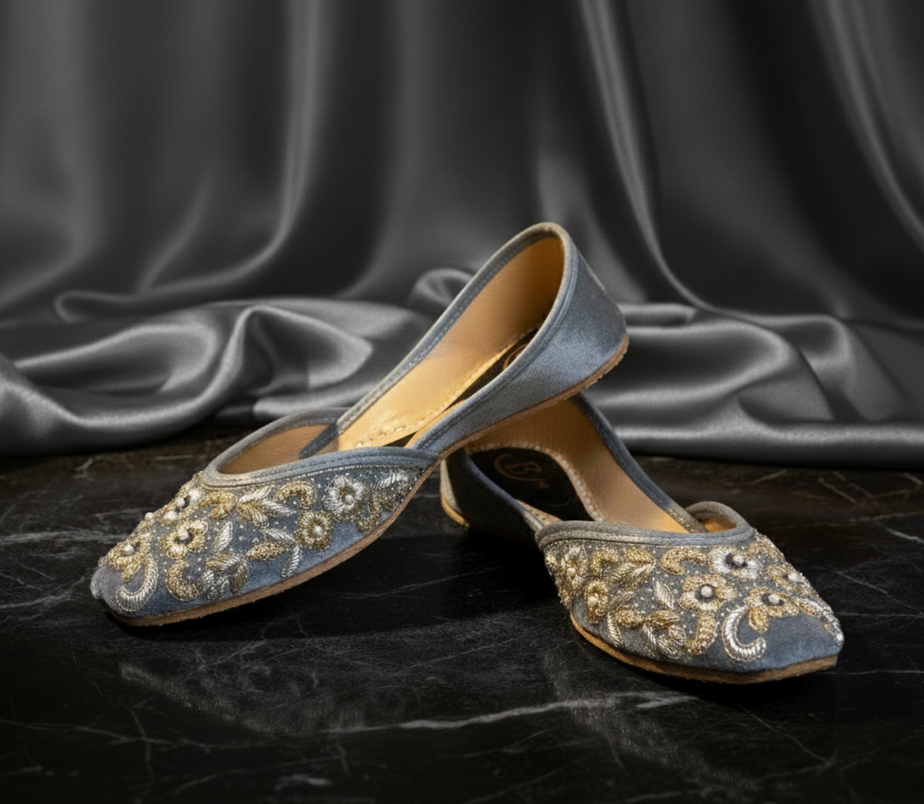 Bisma Luxury Handmade Khussa Mojri Indian Punjabi Jutti, Wedding Party Style (B34)