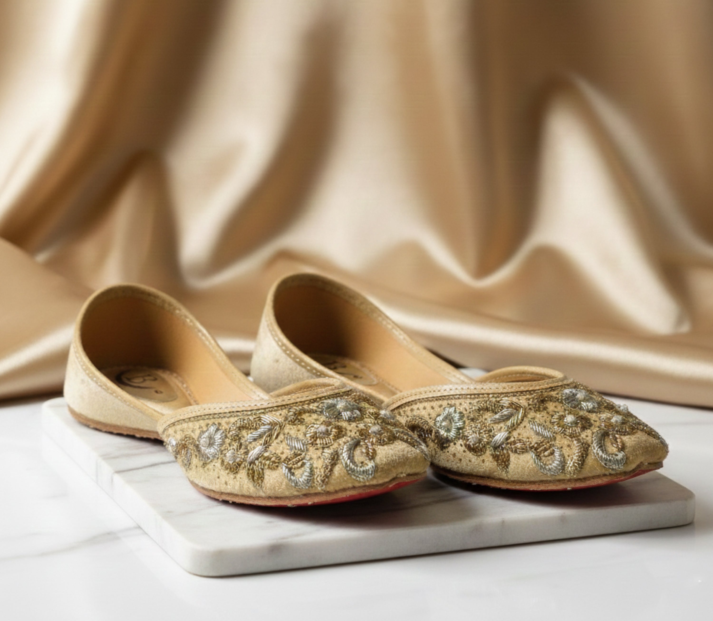 Bisma Luxury Handmade Khussa Mojri Indian Punjabi Jutti, Wedding Party Style (B34)