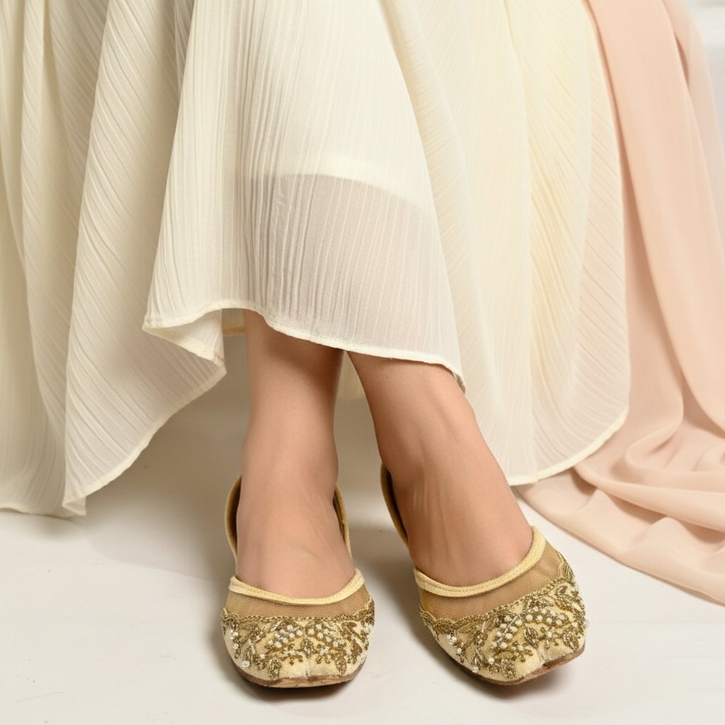 Bisma Handmade Wedding Khussa – Resham Embroidered Party Mojari (B29)