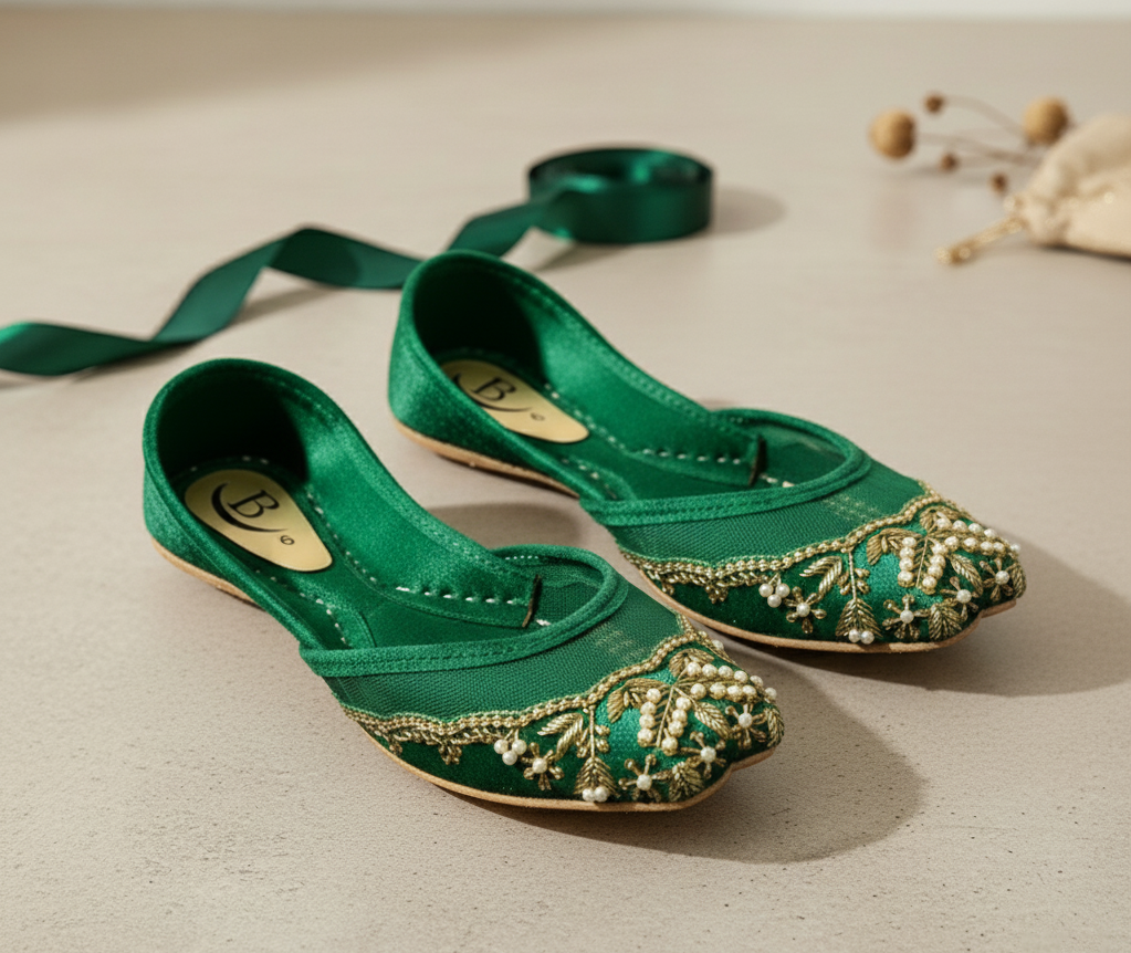 Bisma Handmade Wedding Khussa – Resham Embroidered Party Mojari (B29)