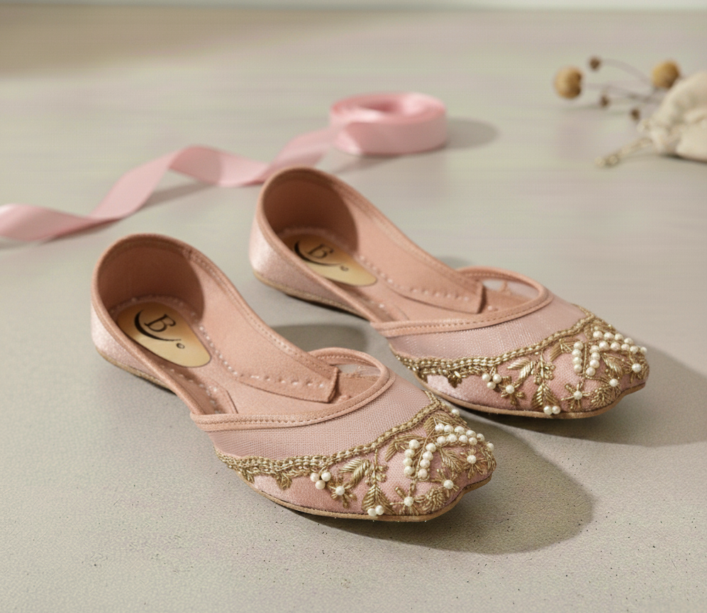 Bisma Handmade Wedding Khussa – Resham Embroidered Party Mojari (B29)