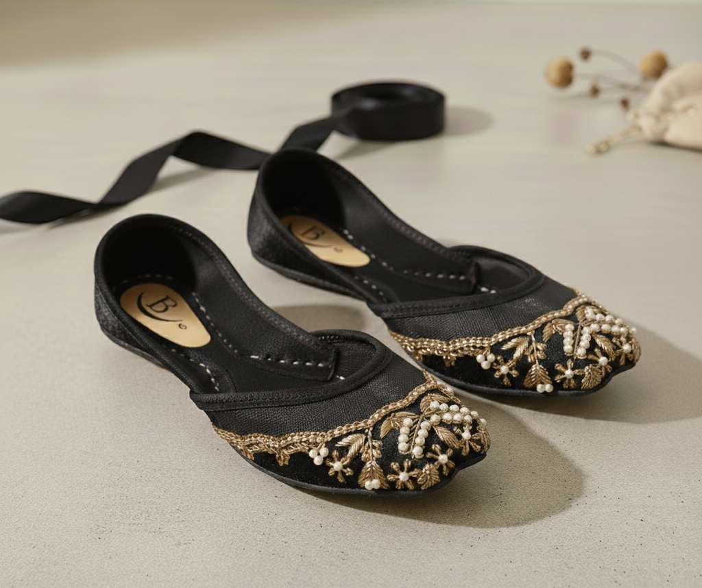 Bisma Handmade Wedding Khussa – Resham Embroidered Party Mojari (B29)