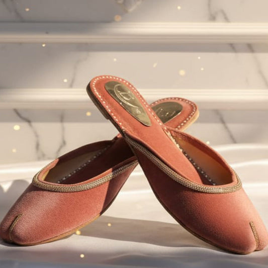 Bisma Handcrafted Leather Khussa with Delicate Diamanté Detailing