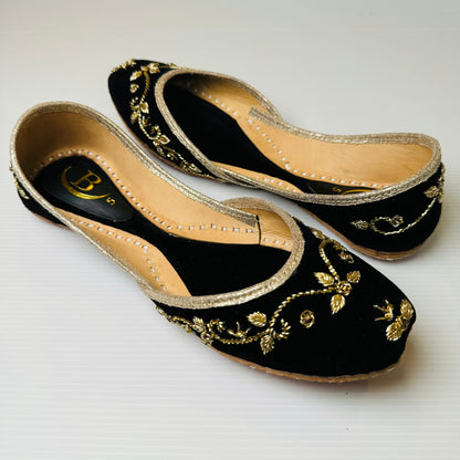 Bisma Handmade Khussa Mojri Indian Punjabi Jutti, Wedding Party Style Shehnaai (B2)
