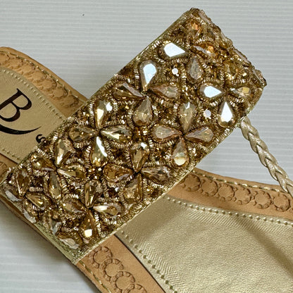 Bisma handmade embroidery toe post leather summer party wedding sandals Kohinoor Royale (B15)