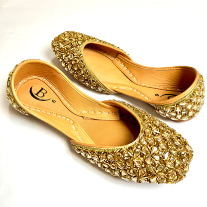 Bisma Handmade Khussa Mojri Indian Punjabi Jutti, Wedding Party Style Kohinoor(B30)