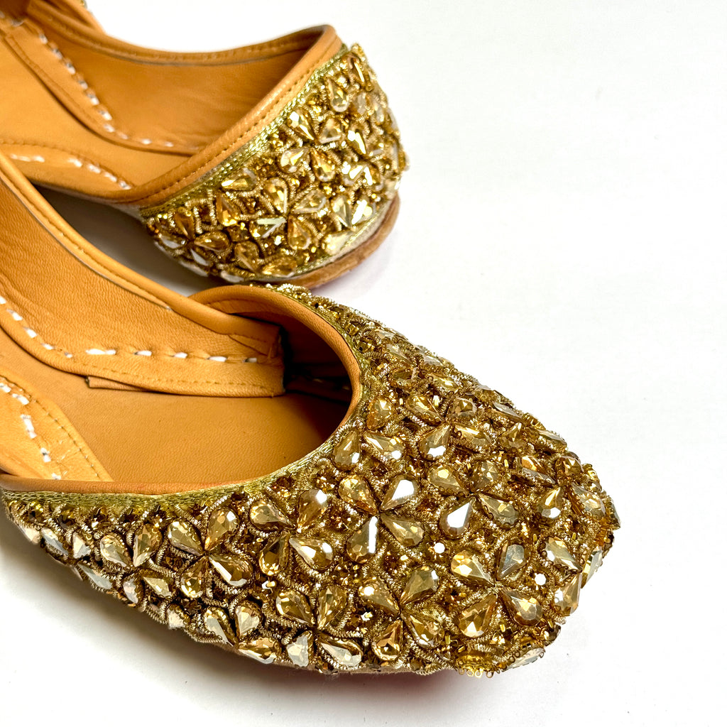 Bisma Kohinoor Handmade Khussa Mojri – Luxury Indian Punjabi Jutti for Wedding & Party (B30)