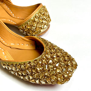 Traditional womens Handcrafted Stone Embellished Indian/ Punjabi Jutti / Khussa / Mojri Flat Wedding/ Party/ Mendi/ Shoes Footwear B30