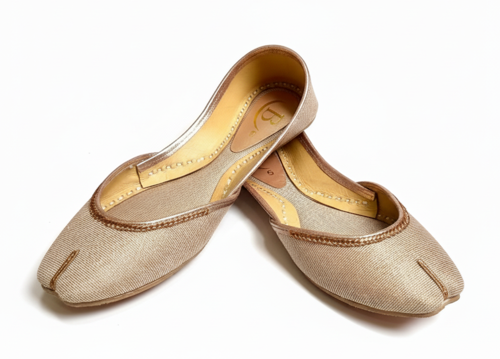 Bisma Handmade Khussa Mojri Indian Punjabi Jutti, Wedding Party Style Glitter Leather Mojri (B21)