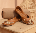 Bisma Handmade Khussa Mojri Indian Punjabi Jutti, Wedding Party Style Saanwri (B3)