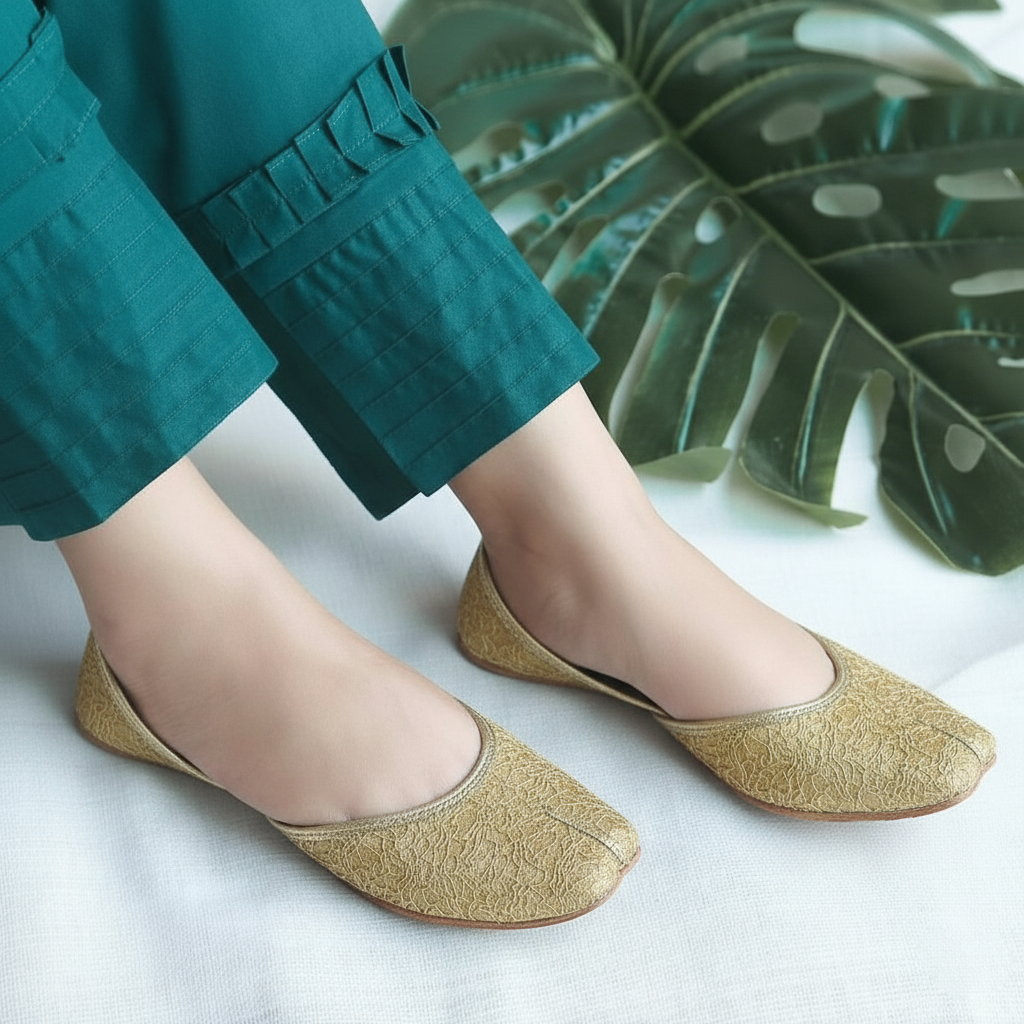 Bisma Handmade Khussa Mojri Indian Punjabi Jutti, Wedding Party Style Nazm (B9)