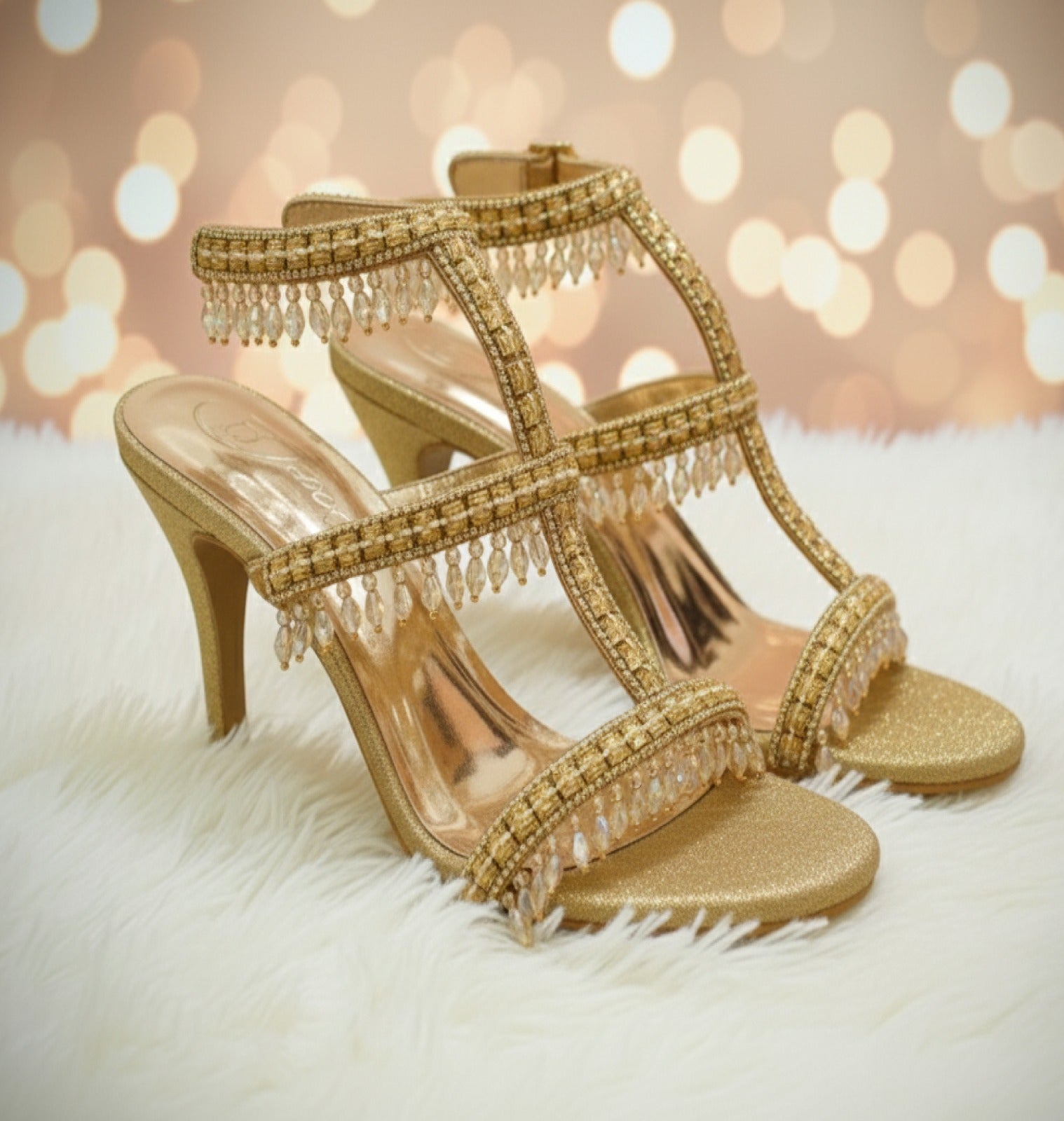Gladiator Chandelier Heels by Bisma Shoes – Elegant Statement Footwear for Every Occasion(B79)