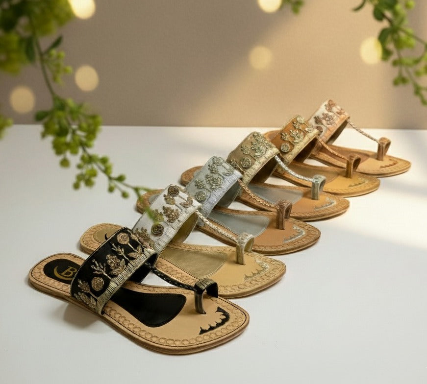 Bisma Handmade Leather Gulistan Sandals – Perfect for Summer, Party & Wedding Wear(B26)