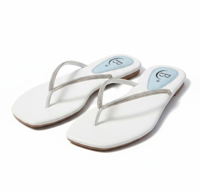 Bisma Luxury Diamanté Flats – Handmade Suede Sandals for Effortless Elegance( B53)